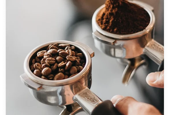 GJH Café en grano y molido en dos portafiltros